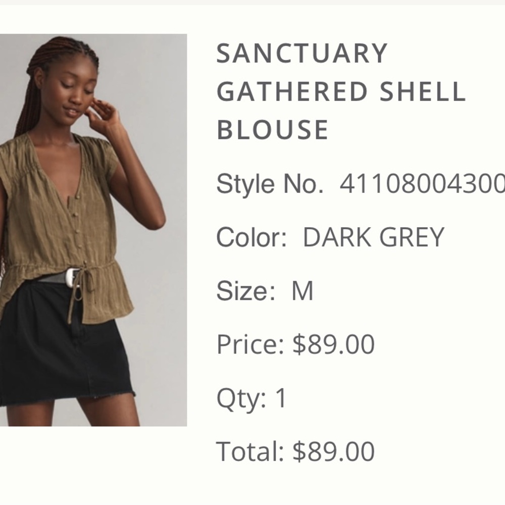 Anthropologie Olive Blouse